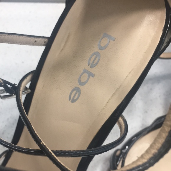 Women’s Black Patented BEBE Strappy Heels Size 10 - Picture 5 of 10